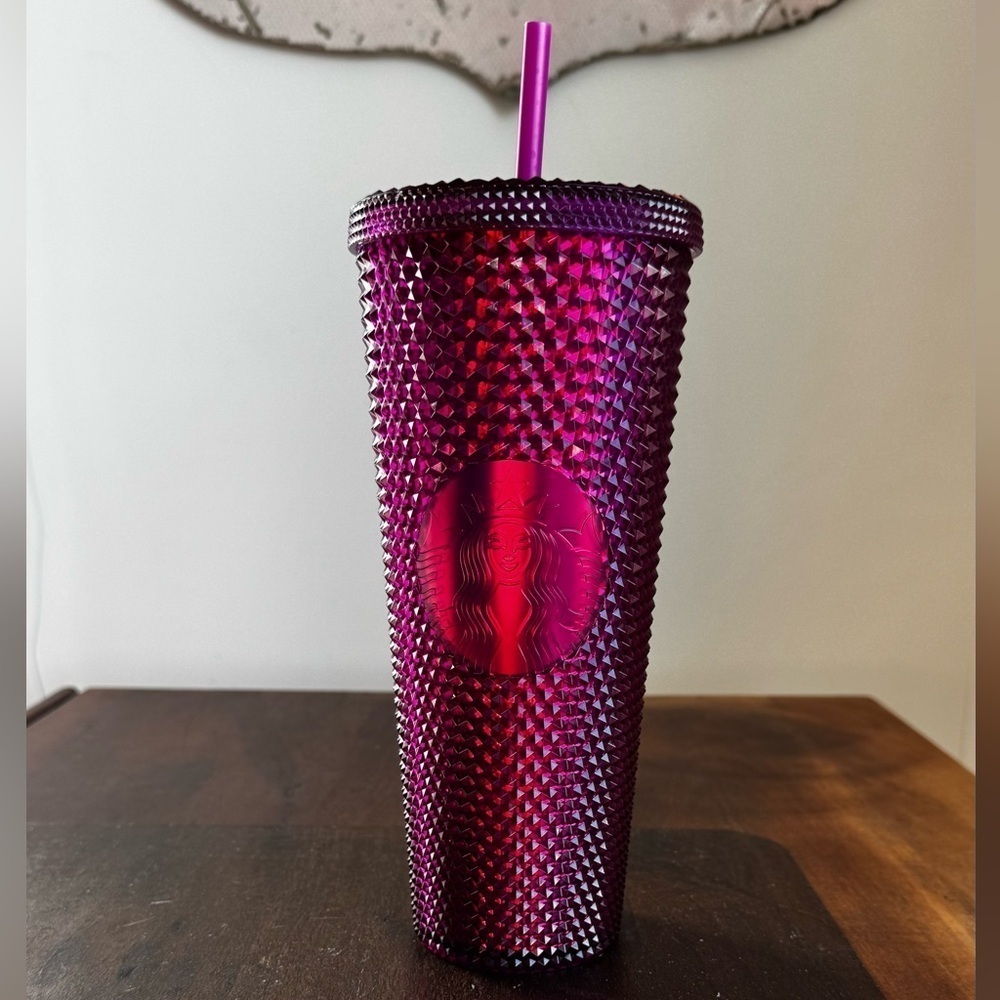 Starbucks Pink jeweled 24oz studded tumbler